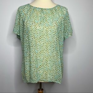 CAbi semi sheer green blue boho flowy top size x small